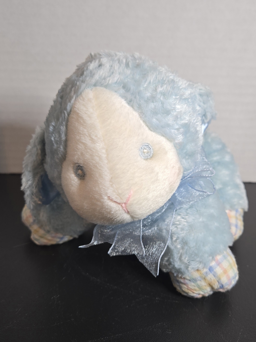 Bambino Lambino First & Main Plush Blue & White Sheep Lamb Rattle Stuffed Animal